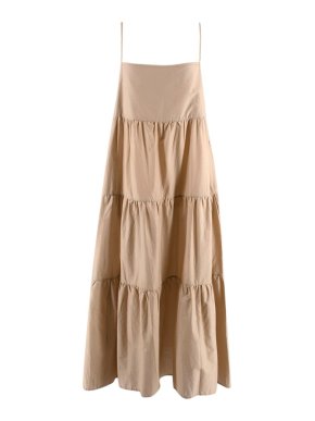 Matteau Light Brown Cotton Tiered Dress