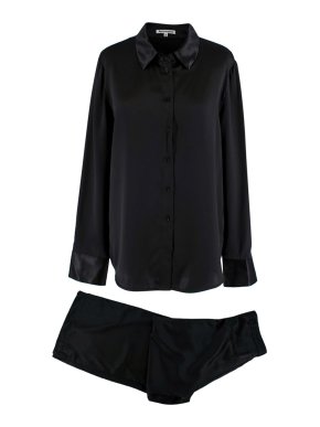 Reformation Black Silk Shirt & Trousers