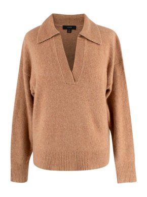 J Crew Brown Wool V-neck Jumper 1
