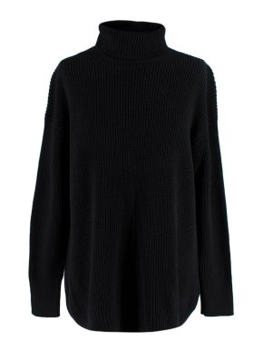 J Crew Black Cotton Turtleneck Jumper 1