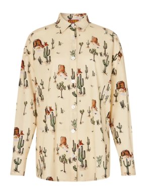 Kitri Reba Joshua Tree Print Oversized Shirt