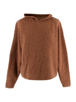 The Simple Folk Brown Knitted Hooded Jumper
