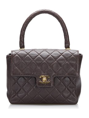 Chanel Lambskin Quilted Kelly Top Handle Bag