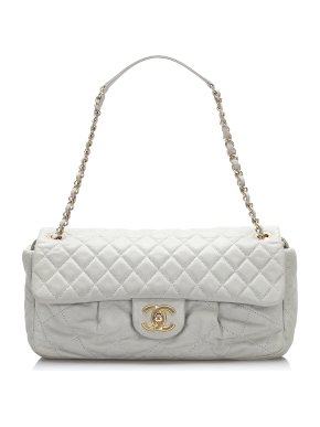 Chanel Grey Calfskin Quilted Easy Shoulder Bag