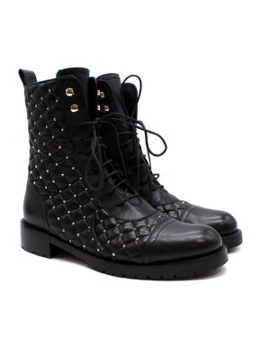 Valentino Garavani Rockstud Spike Quilted-leather Ankle Boots