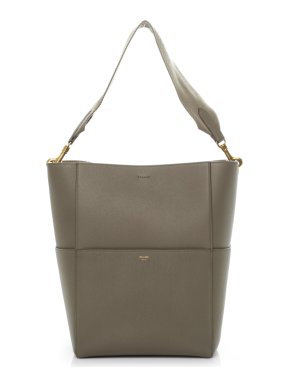 Celine Taupe Grained Calfskin Sangle Bucket Bag