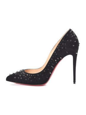 Christian Louboutin Escarpic 100 Black Suede Studded Pumps