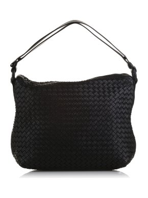 Bottega Veneta Black Nappa Intrecciato Hobo Shoulder Bag