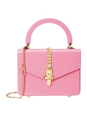 Gucci Pink Sylvie 1969 Plexiglass Mini Top Handle Bag