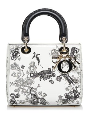 Patent Toile de Jouy Medium Lady Dior Top Handle Bag