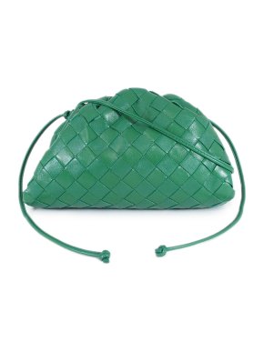 Bottega Veneta Green Nappa Intrecciato The Mini Pouch Bag