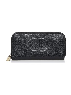 Chanel CC Caviar Zip Around Wallet