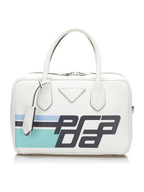 Prada Saffiano Racing Bauletto Shoulder Bag