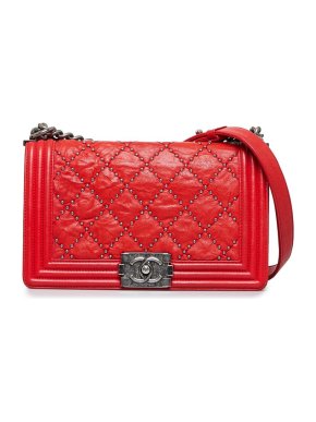 Chanel Medium Studded Distressed Calfskin Boy Bag