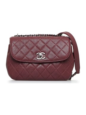 Chanel Burgundy CC Caviar Chain Shoulder Bag