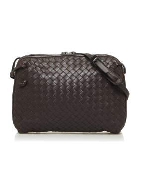 Bottega Veneta Chocolate Brown Intrecciato Leather Nodini Bag