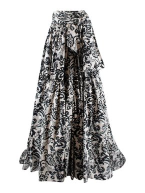 Dior Cruise '23 Runway Silk Blend Black & White Tiered Skirt