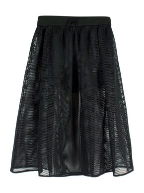 Dior Black Mesh Midi Skirt