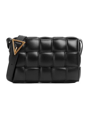 Bottega Veneta Black Leather Padded Cassette Shoulder Bag