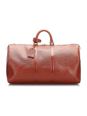 Louis Vuitton Cognac Epi Leather Keepall 55