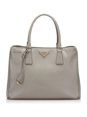 Prada Grey Saffiano Lux Medium Galleria Tote Bag