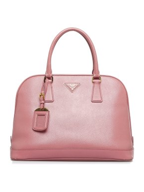 Prada Pink Saffiano Lux Promenade Top Handle Bag