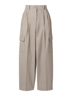 Frankie Shop Maesa pleated woven wide-leg cargo pants