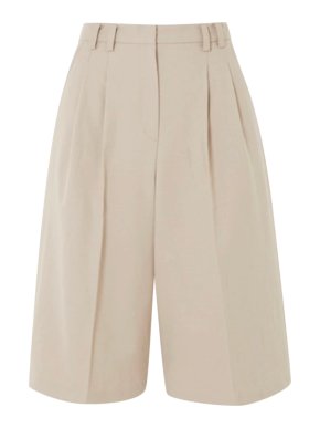 Frankie Shop Suzanne Pleated Tencel-Blend Shorts