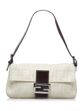 Fendi Cream Zucca Baguette Bag