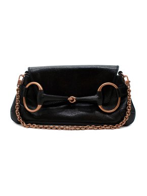 Gucci Black Leather 2Way Chain Shoulder Bag