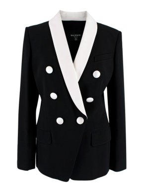 Balmain Black & White Double Breasted Blazer