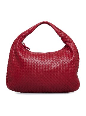 Bottega Veneta Red Nappa Intrecciato Hobo Bag