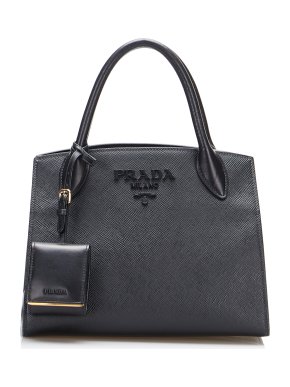 Prada Small Saffiano Monochrome Tote Bag