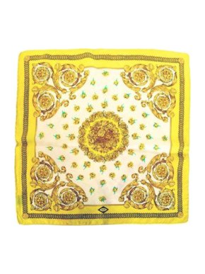 Atelier Floral Yellow Silk Scarf 1