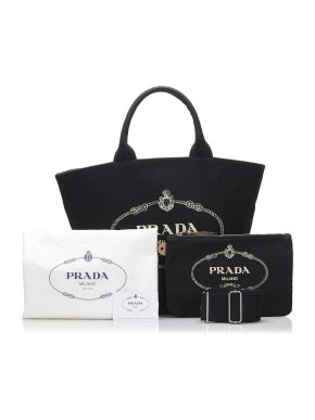 Prada Canapa Logo Canvas Tote Bag