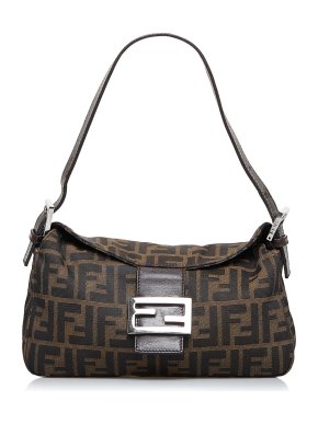 Fendi Zucca Double Flap Baguette Bag