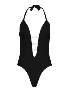 Alexandra Miro Black & White Plunge Swimsuit