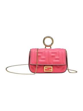Fendi Pink Nappa Leather Nano Baguette Charm