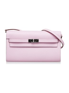 Hermes Mauve Pale Epsom Leather Kelly Classique To Go wallet
