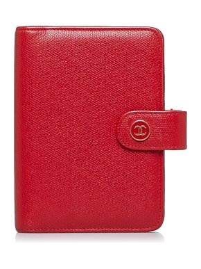 Chanel Red Grained Leather CC Notebook Cover