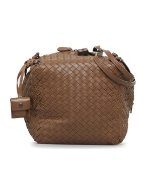 Bottega Veneta Brown Nappa Intrecciato Cube Bag