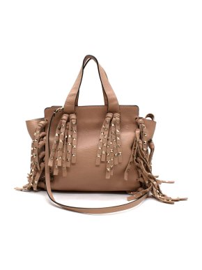 Valentino Studded Fringe Leather Tote