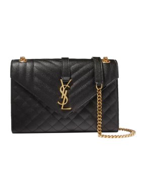Saint Laurent Quilted Envelope Medium Shoulder Bag