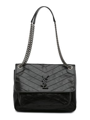 Saint Laurent Niki Crinkled Calfskin Medium Shoulder Bag