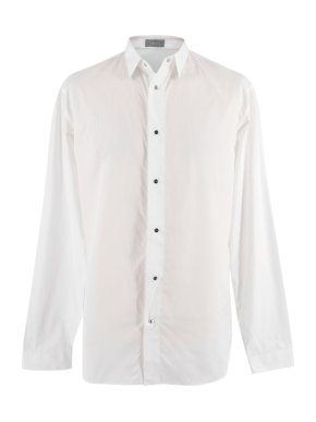 Dior White Cotton Long Sleeve Shirt with CD Poppers