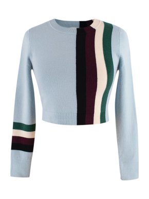 JoosTricot Pool Stripe Long Sleeved Cropped Jumper