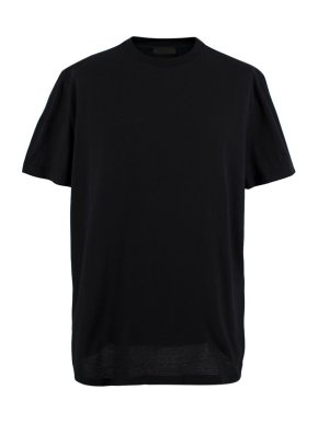Prada Crew Neck Black Cotton T-Shirt