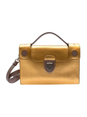 Gold Leather Diorever Shoulder Bag