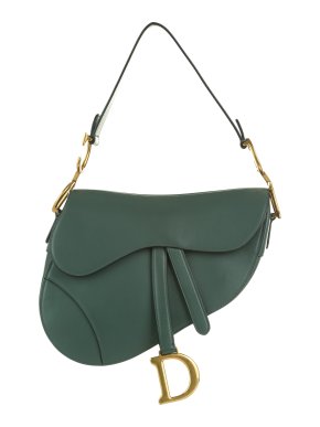 Dior Green Leather Saddle Bag