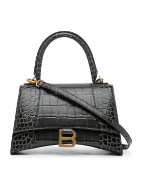 Balenciaga Crocodile Embossed Hourglass S Bag